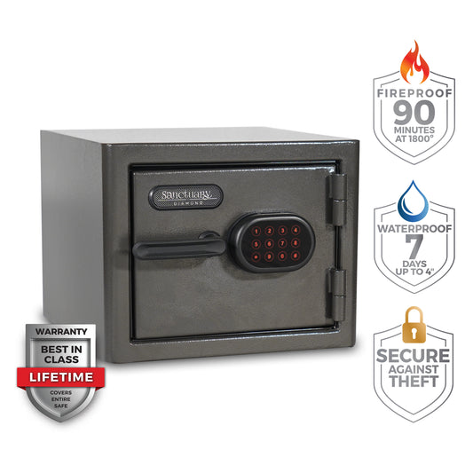 Sanctuary 0.79-cu ft Fireproof and Waterproof Wall Safe with Electronic/Keypad Lock SA-DIA1-DP
