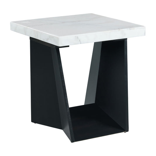 Picket House Furnishings Tobias 22-in W x 24-in H Brown/Marble Granite/Marble Square Modern End Table Assembly Required