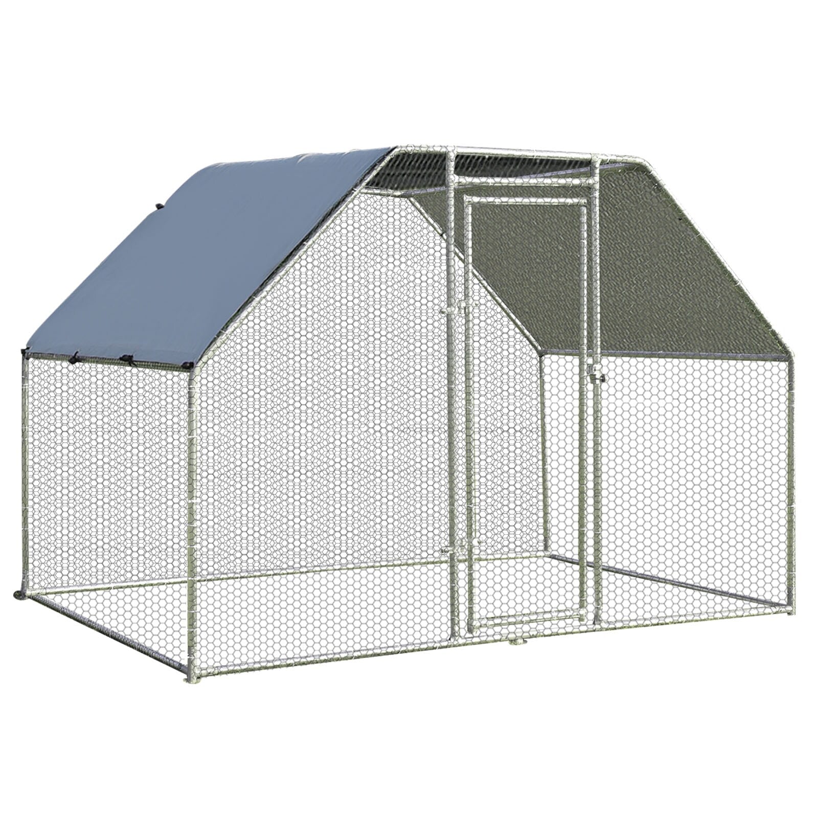 Costway Silver Metal Chicken coop