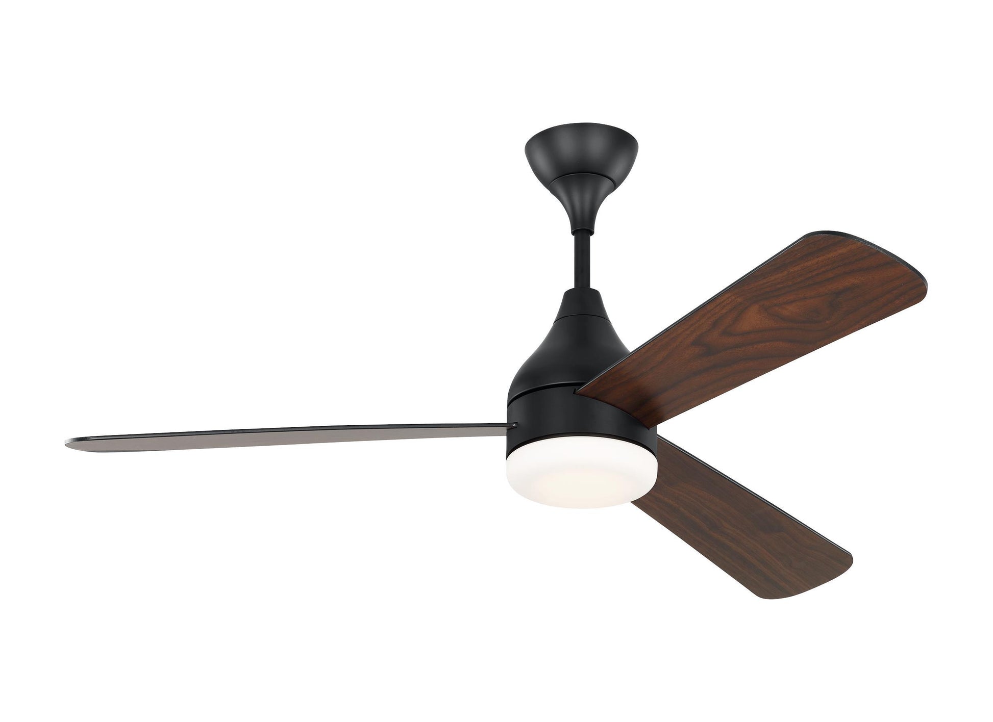 Generation Lighting Streaming Smart 52-in Midnight Black Integrated LED Indoor Smart Propeller Ceiling Fan with Light and Remote (3-Blade) 3STMSM52MBKD