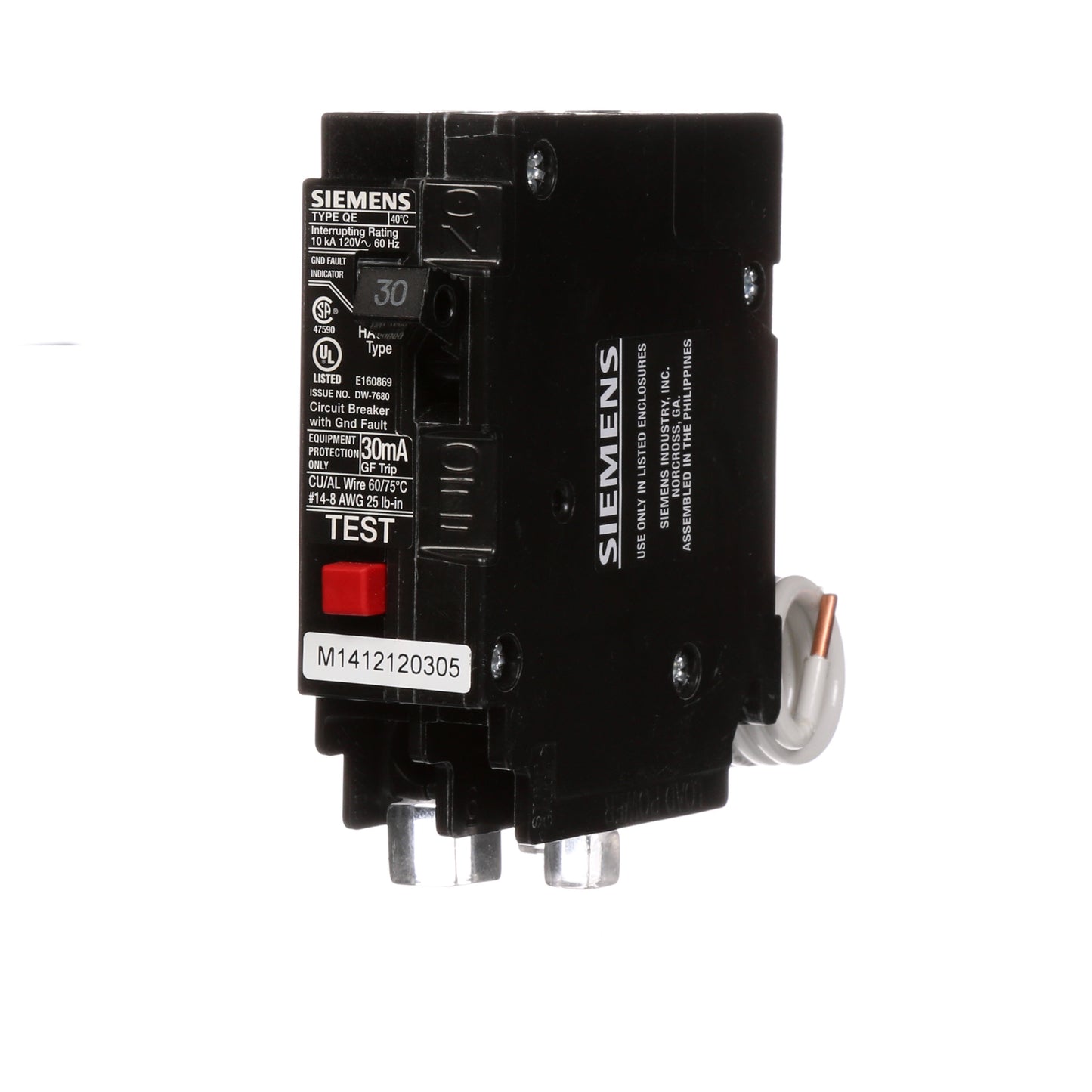 Siemens 30-amp 1-Pole GFCI Circuit Breaker QE130