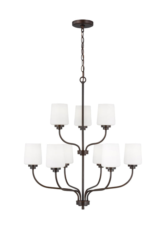 Generation Lighting Windom 9 -Light Bronze Traditional For Use in Dining Rooms, Foyers, Living Rooms Chandelier