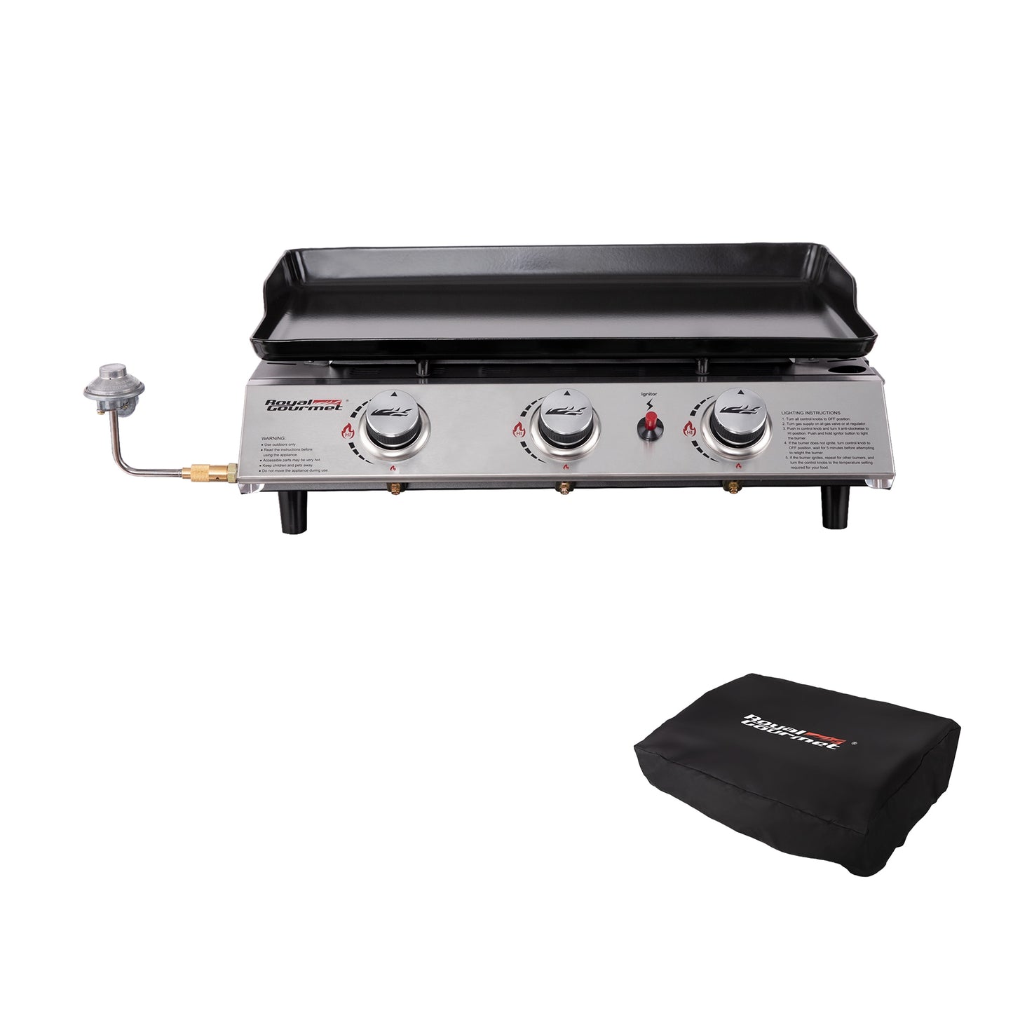 Royal Gourmet 319-Sq in Stainless Steel and Black Portable Liquid Propane Grill PD1302
