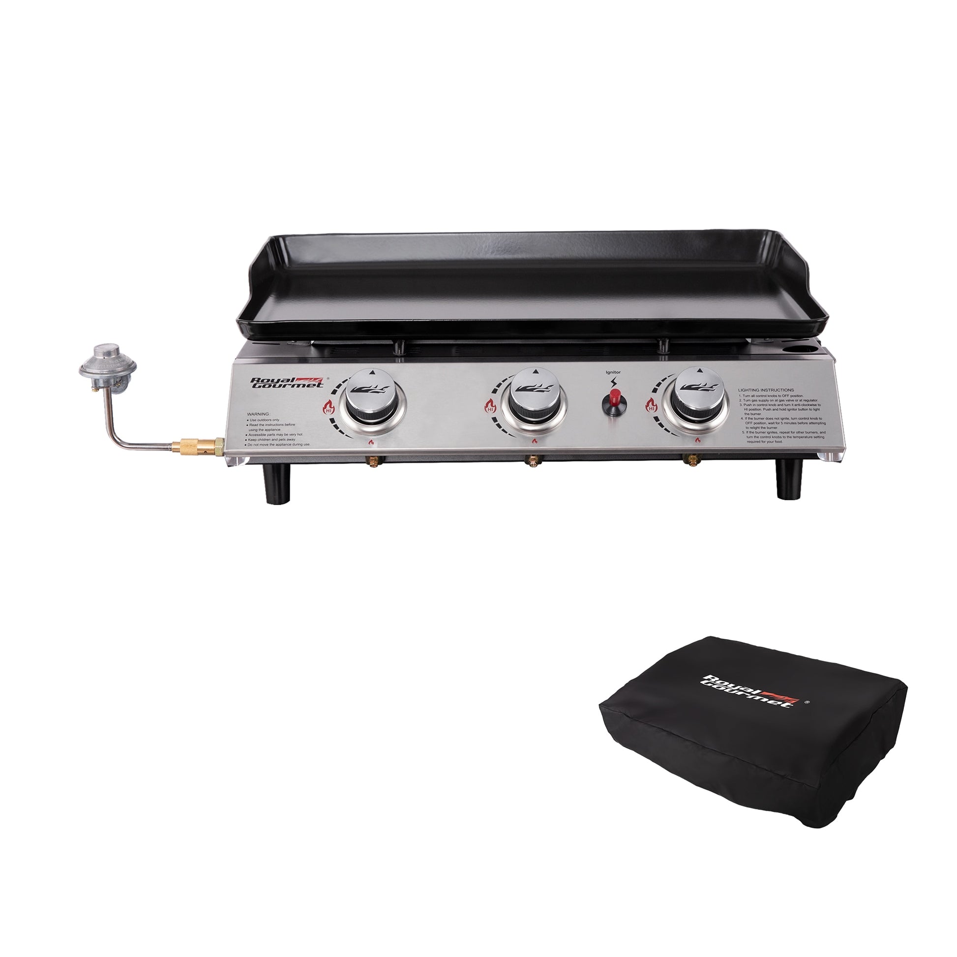Royal Gourmet 319-Sq in Stainless Steel and Black Portable Liquid Propane Grill PD1302