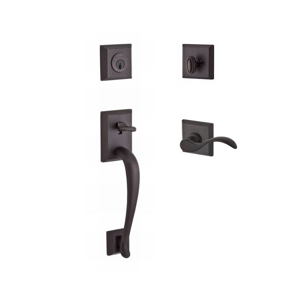 Baldwin Reserve Venetian Bronze Single Deadbolt Keyed Entry Door Handleset with Curve Lever SCNAPXCURRTSR112