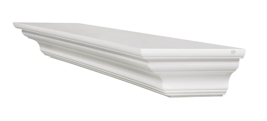 Pearl Mantels 72-in W x 5-in H x 10-in D Crisp White Hollow Mdf Traditional Fireplace Mantel SSUP72618L