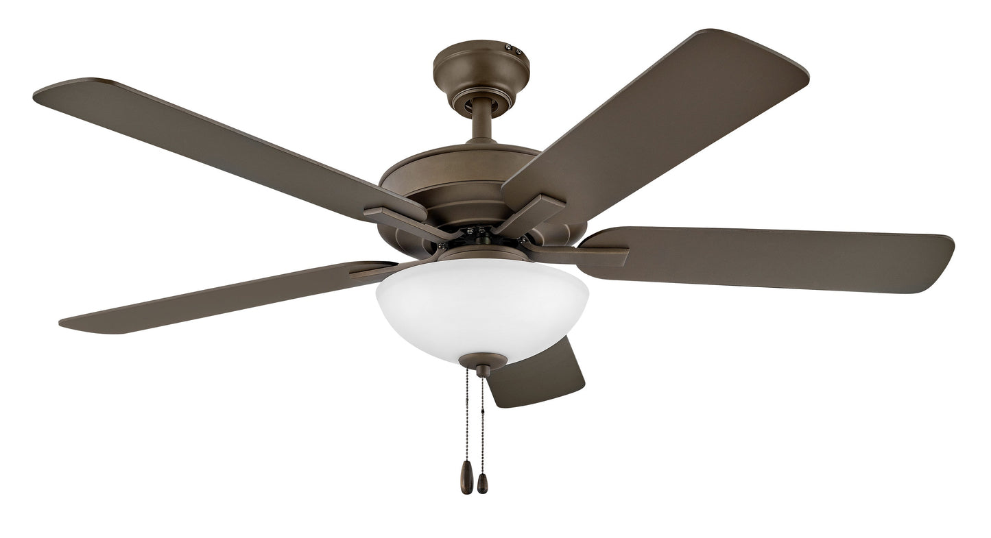 Hinkley Metro Illuminated 52-in Metallic Matte Bronze with Walnut, Metallic Matte Bronze Blades LED Indoor Smart Ceiling Fan with Light (5-Blade) 903352FMM-LIA