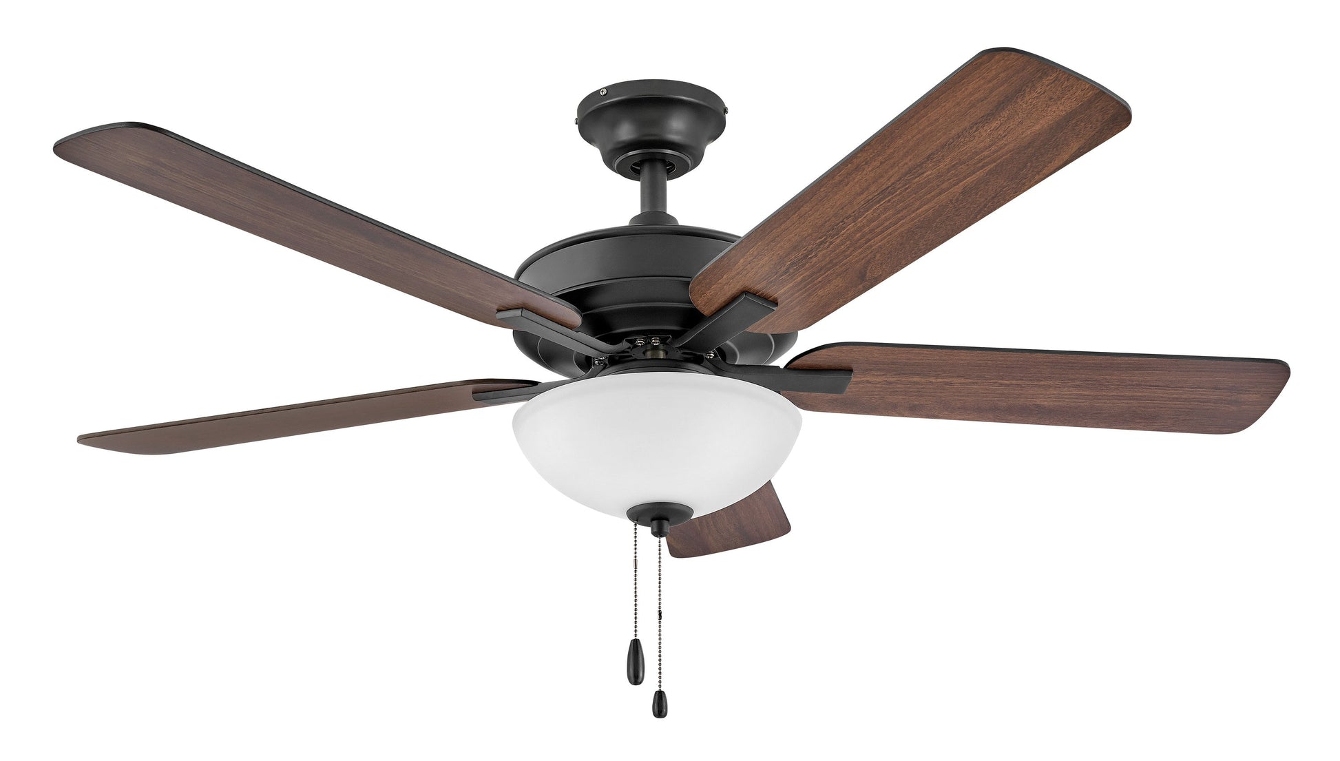 Hinkley Metro Illuminated 52-in Matte Black with Matte Black, Walnut Blades LED Indoor Smart Ceiling Fan with Light (5-Blade) 903352FMB-LIA