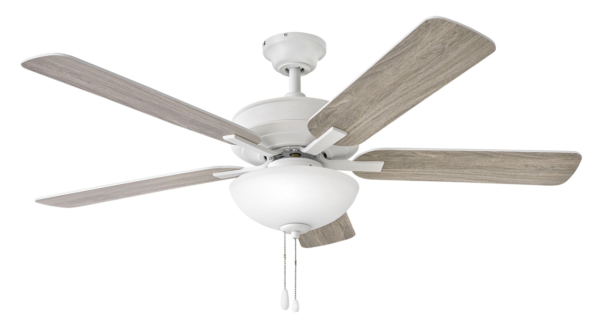 Hinkley METRO ILLUMINATED 52-in Chalk White with Chalk White, Weathered Wood Blades LED Indoor Smart Ceiling Fan with Light (5-Blade) 903352FCW-LIA