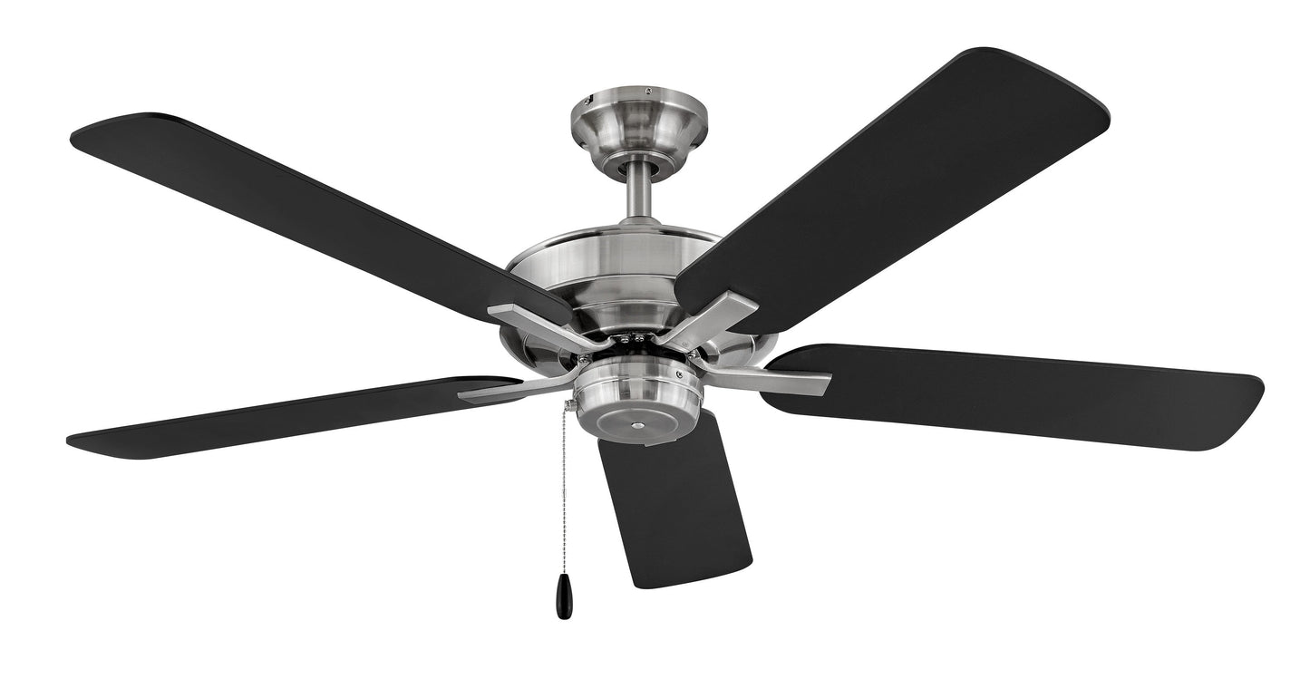 Hinkley Metro 52-in Brushed Nickel with Matte Black, Silver Blades Indoor Smart Ceiling Fan Light Kit Compatible (5-Blade) 903352FBN-NIA