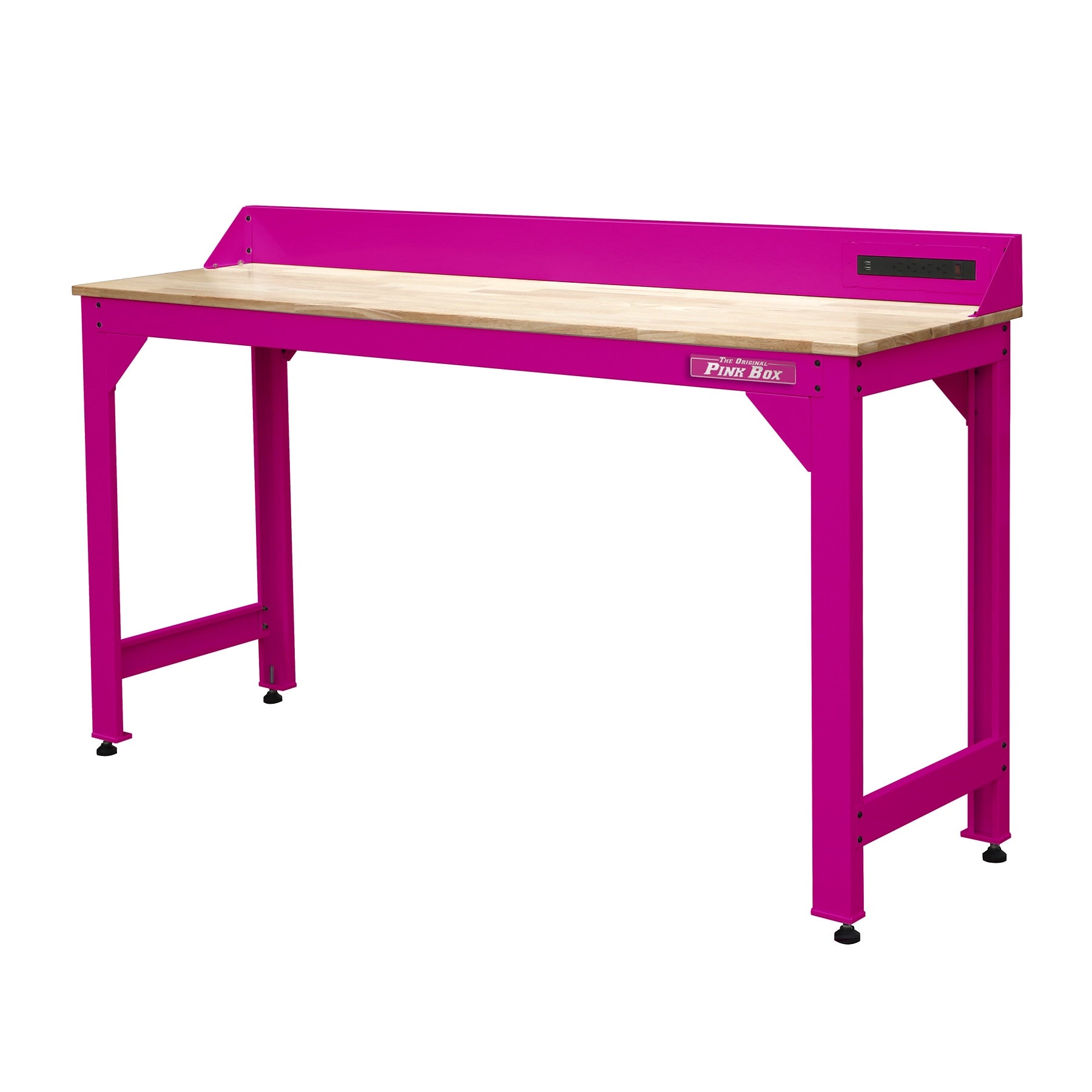 The Original Pink Box 72-in L x 40-in H Butcher Block Wood Adjustable Height Work Bench PB72WTF-BB