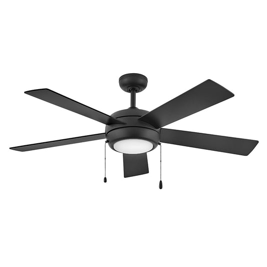 Hinkley CROFT 52-in Integrated LED Smart Matte Black with Matte Black, Walnut Blades Ceiling Fan With Light ( 5 -Blade ) 4781076