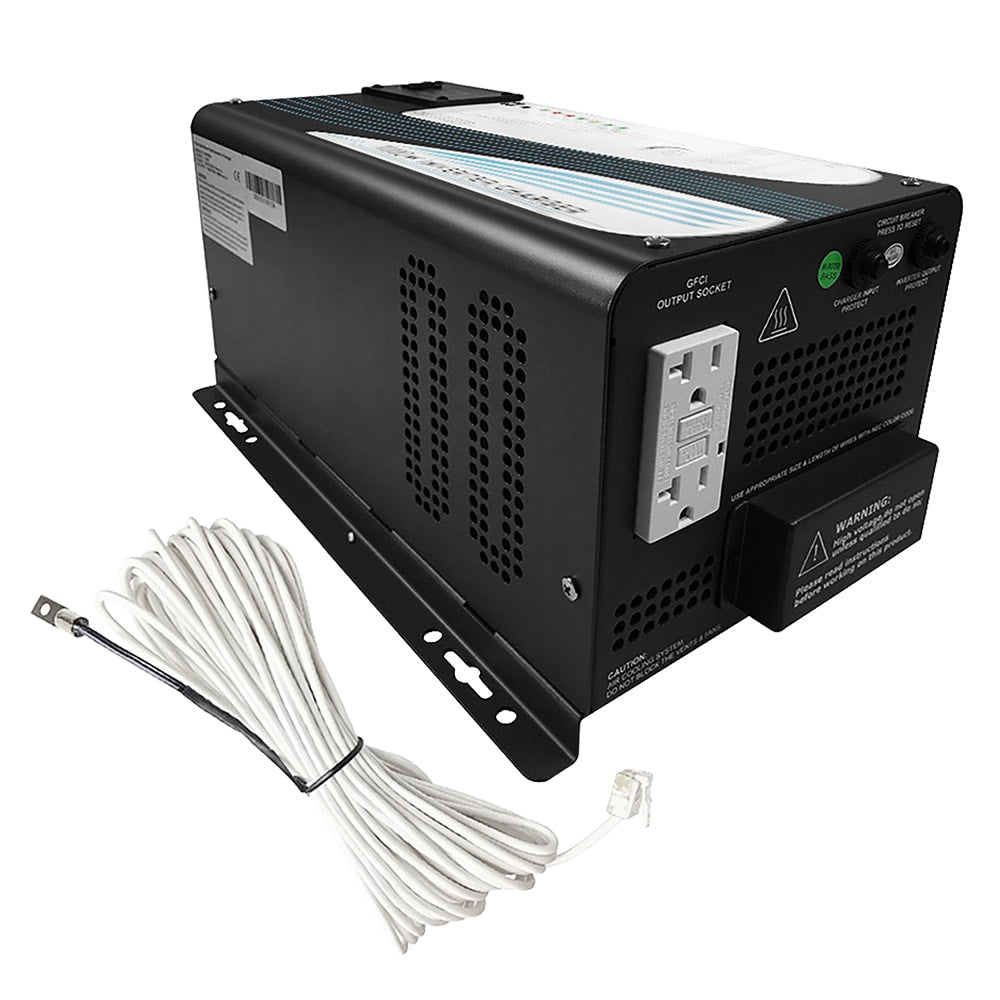 Renogy Pure Sine Wave Inverter Charger, 120VAC @ 60Hz, 12VDC Input, Surge Ratings of 2000W, Power Saving Mode, Automatic Generator Start RNG-INVT-1000-12V-C