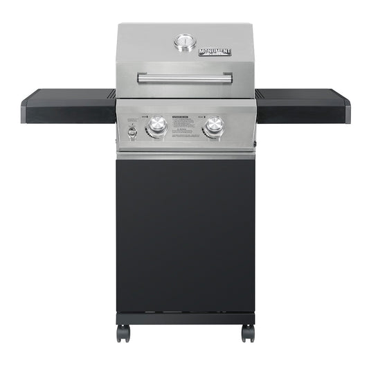Monument Stainless Steel and Black 2-Burner Liquid Propane Gas Grill 14633B