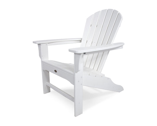 Trex Outdoor Furniture Yacht Club Classic White HDPE Frame Stationary Adirondack Chair with Slat Seat