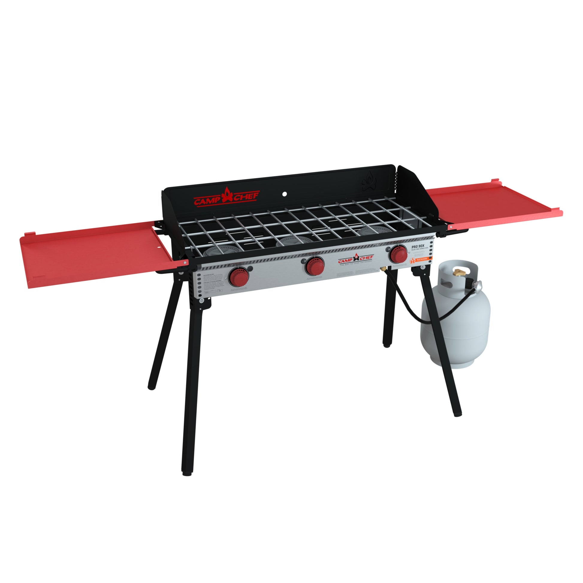Camp Chef PRO 90X Deluxe 3-Burners Propane Push and Turn Steel Outdoor Stove PRO90X
