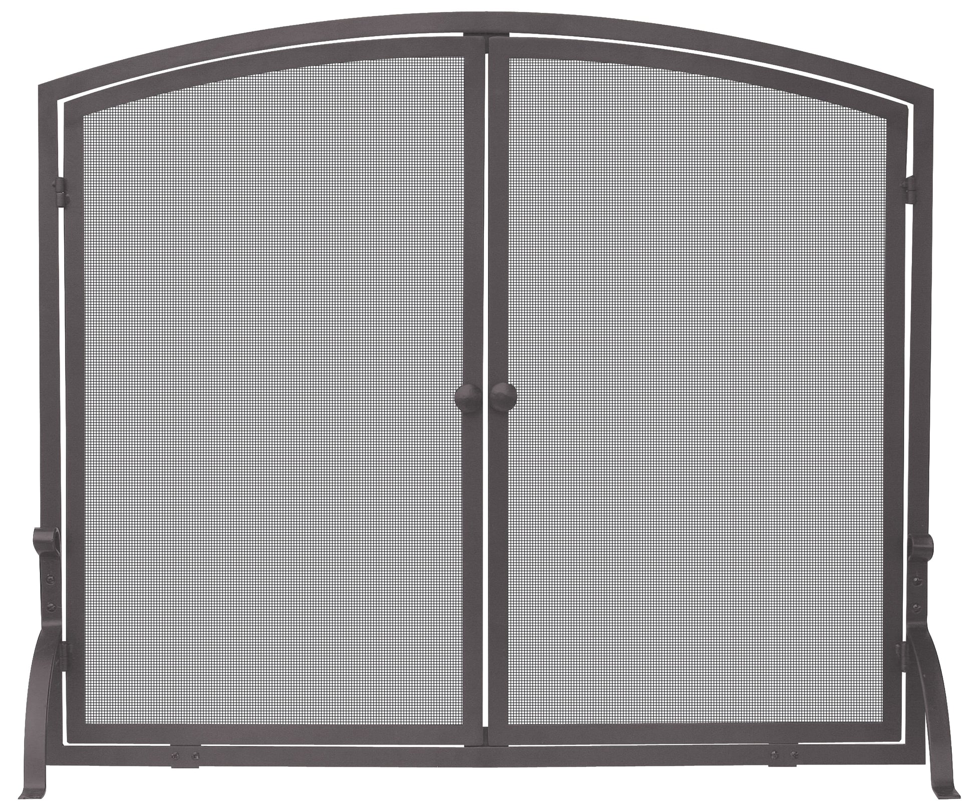 UniFlame 39-in Bronze Iron 1-Panel Arched Twin Fireplace Screen S-1632