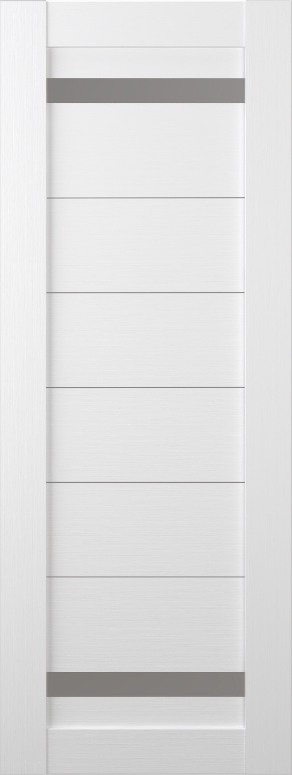 Belldinni Perla 18-in x 80-in Bianco Noble Horizontal plank Frosted glass Textured Solid core Prefinished Pine Wood Slab Door