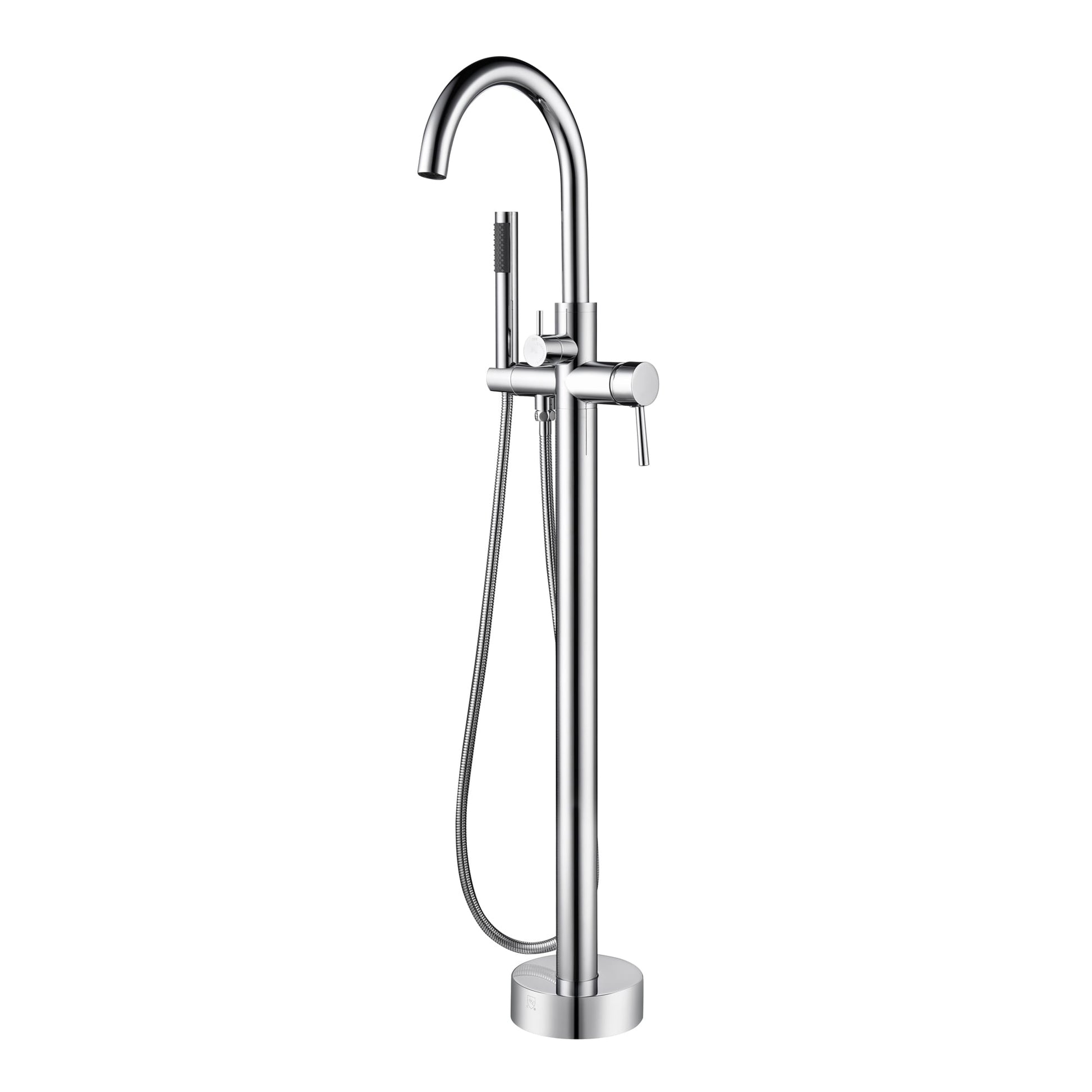 PULSE Chrome 1-handle Freestanding High-arc Bathtub Faucet with Hand Shower ( Valve Included )