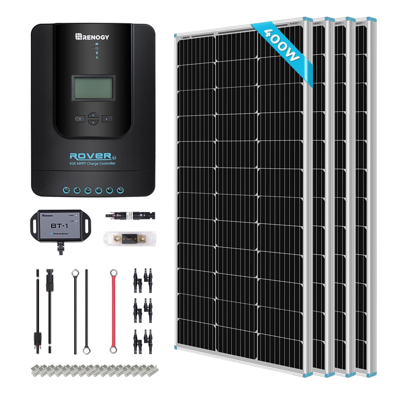 Renogy Renogy 400 Watt 12 Volt Solar Premium Kit with 40A MPPT Charge Controller PREMIUM400D-RVR40