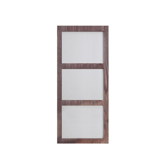 HOMACER 36-in x 84-in Dark Brown Frosted glass Pine Wood Solid core Single Barn Door (Hardware Not Included)