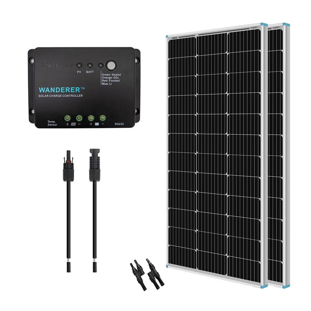 Renogy 2-Module 42.2-in x 19.6-in 200-Watt Solar Panel KIT-BUNDLE200D-WND30