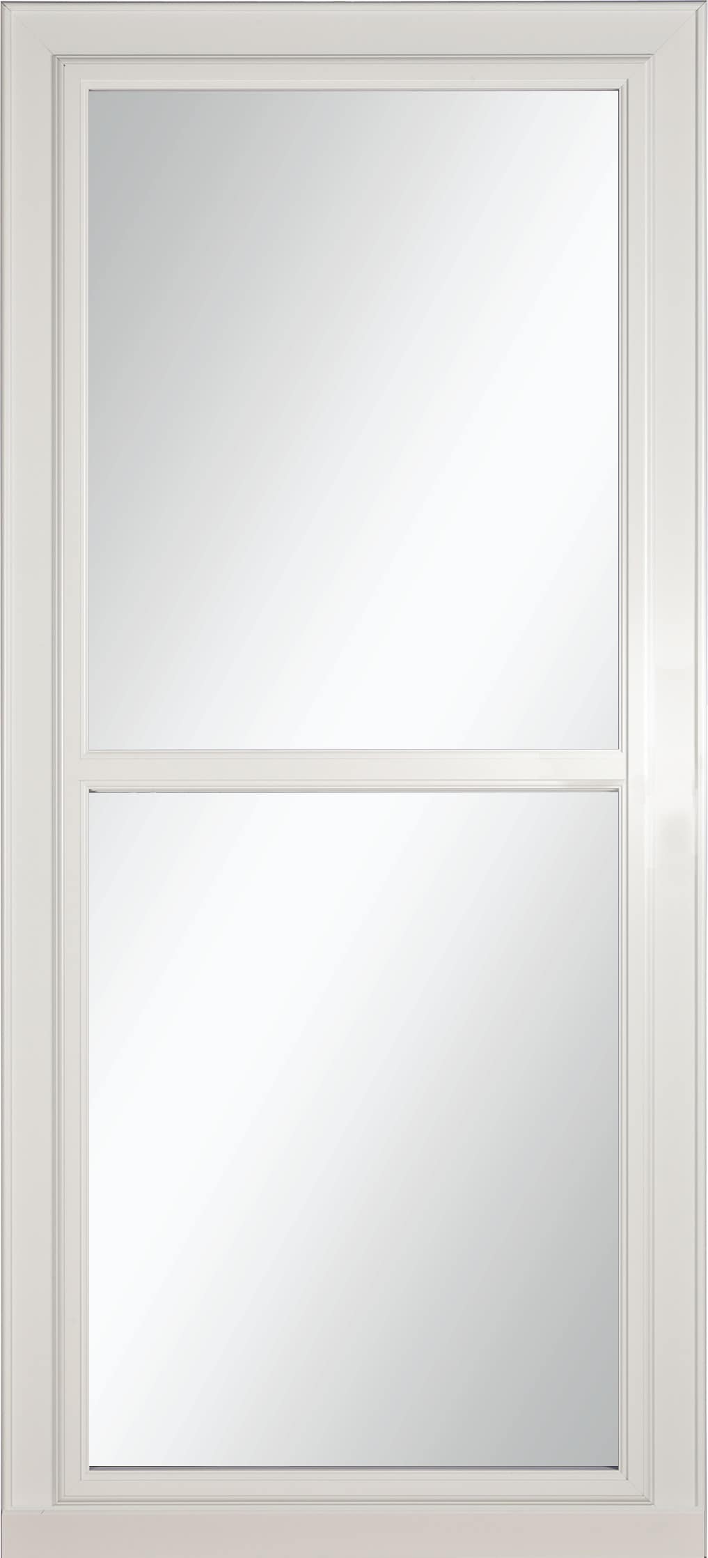 LARSON 80 Split Fullview (Tradewinds) 34-in x 81-in White Aluminum Reversible Hinge Storm Door with Retractable Screen ( No handle )