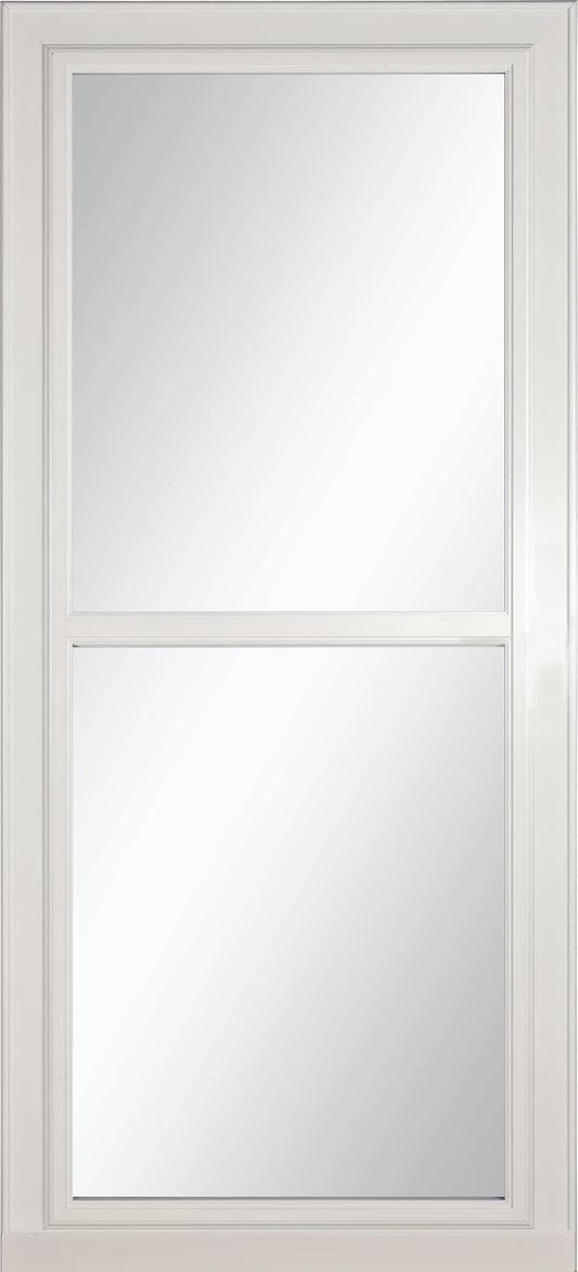 LARSON 80 Split Fullview (Tradewinds) 34-in x 81-in White Aluminum Reversible Hinge Storm Door with Retractable Screen ( No handle )