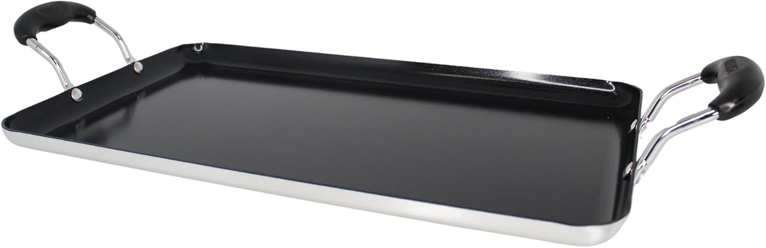 IMUSA 19" x 12" Double Burner\/Griddle with Ceramic Nonstick & Bakelite Handles