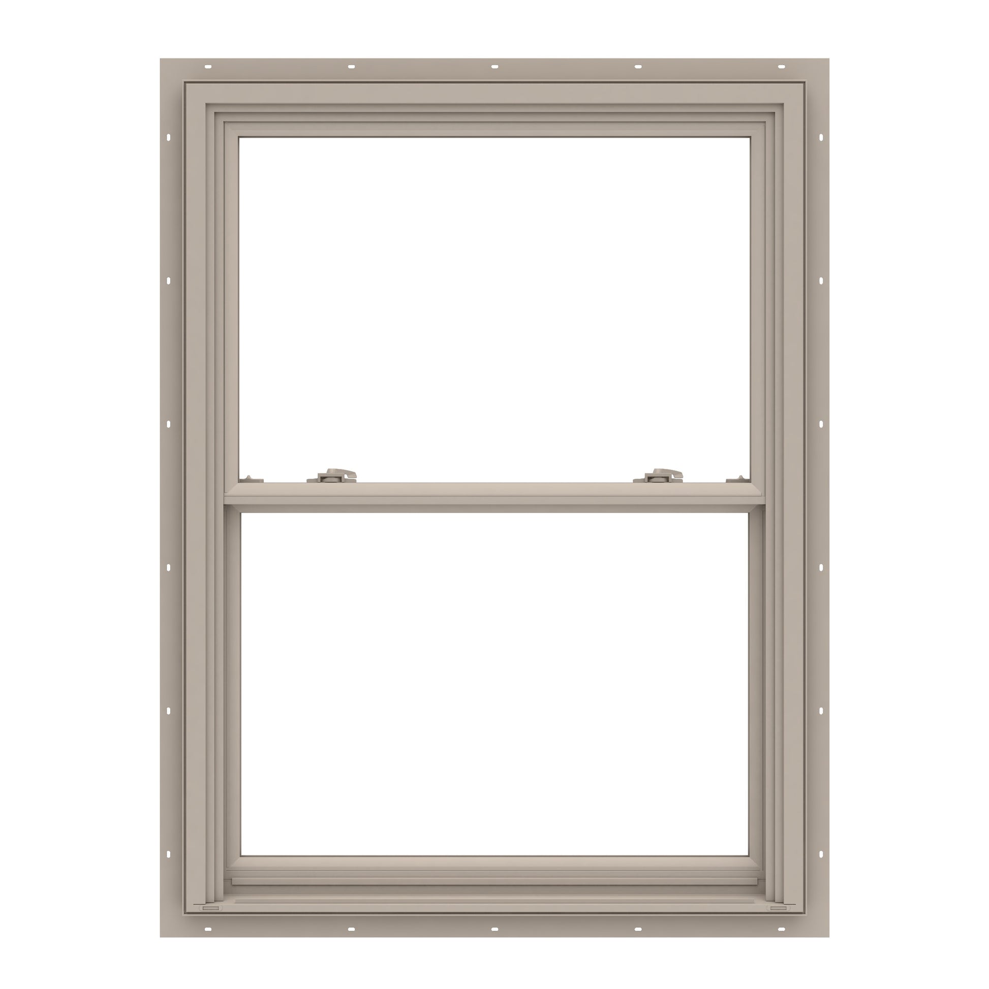 Pella 150 Series 31-1/2-in x 37-1/2-in Fossil Fossil Vinyl New construction Double Hung Window Low-E argon Double Pane Glass (Full Screen Included)