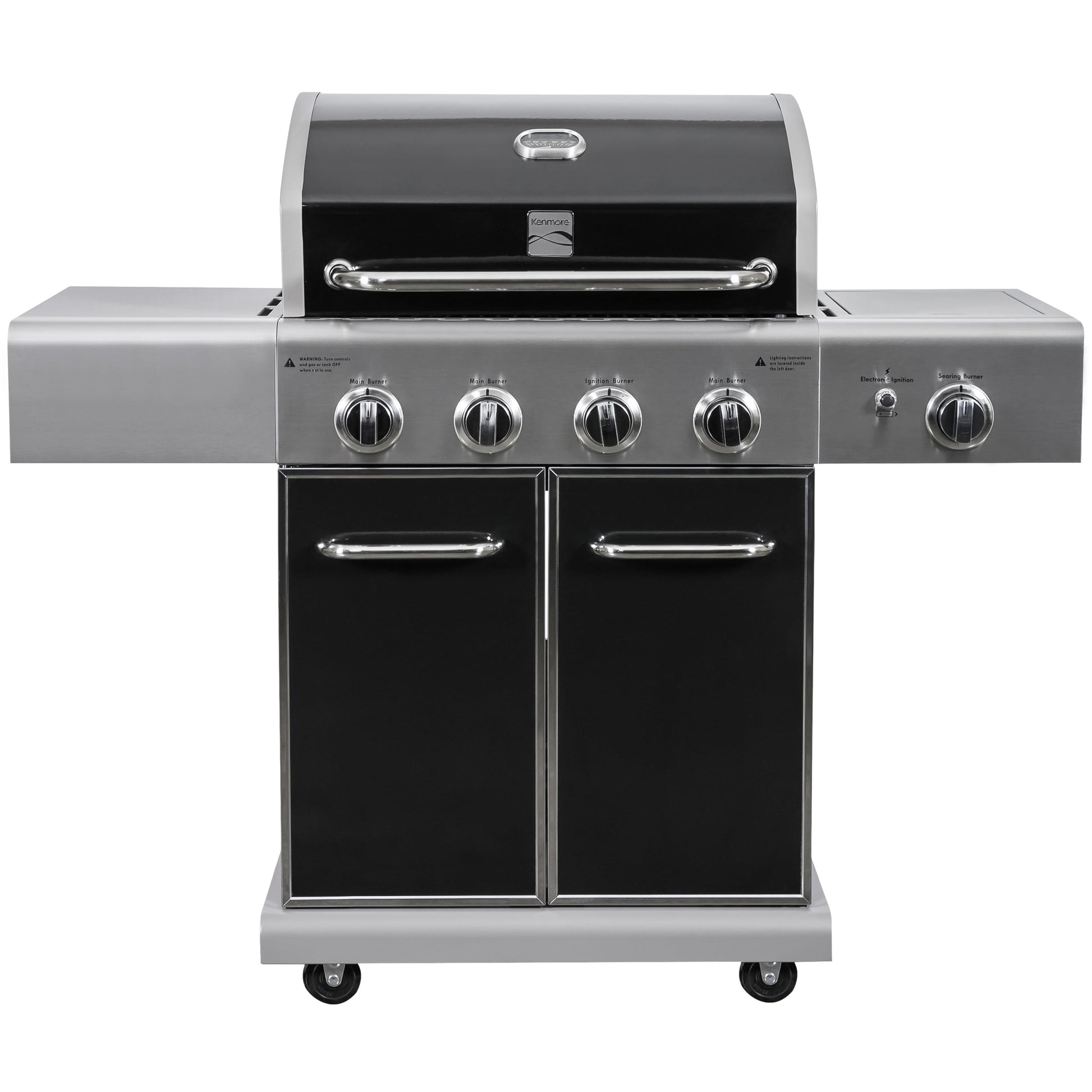 Kenmore Black/Stainless Steel 4-Burner Liquid Propane Gas Grill with 1 Side Burner PG-40409S0LB