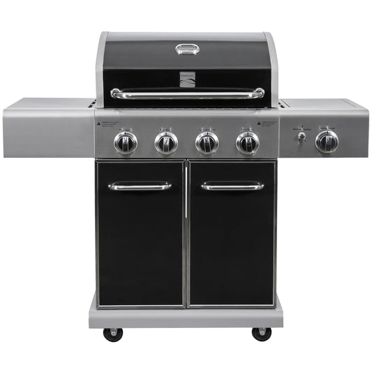 Kenmore Black/Stainless Steel 4-Burner Liquid Propane Gas Grill with 1 Side Burner PG-40409S0LB
