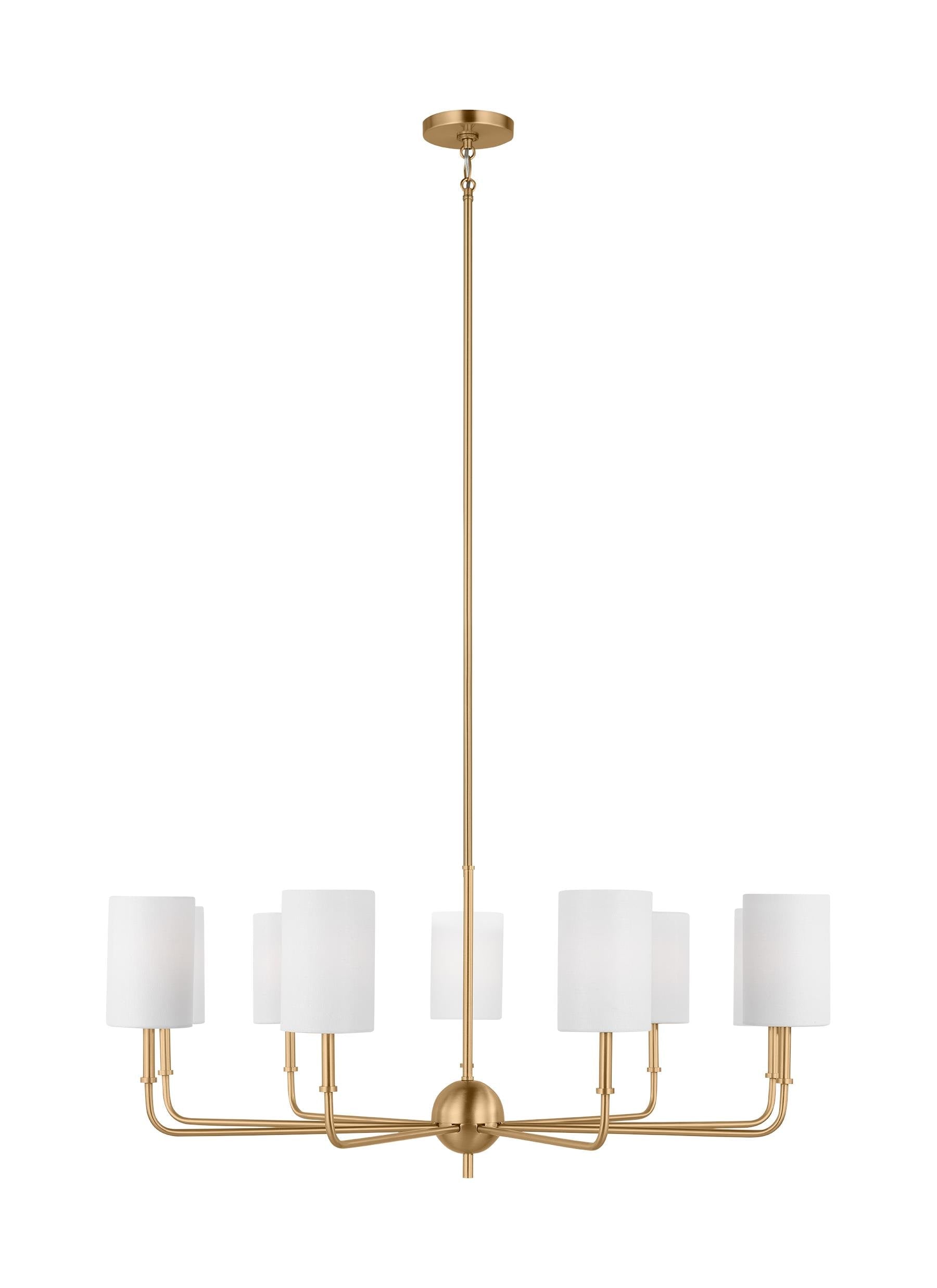 Generation Lighting Foxdale 9 -Light Brass Transitional For Use in Dining Rooms, Foyers, Kitchens, Living Rooms Chandelier