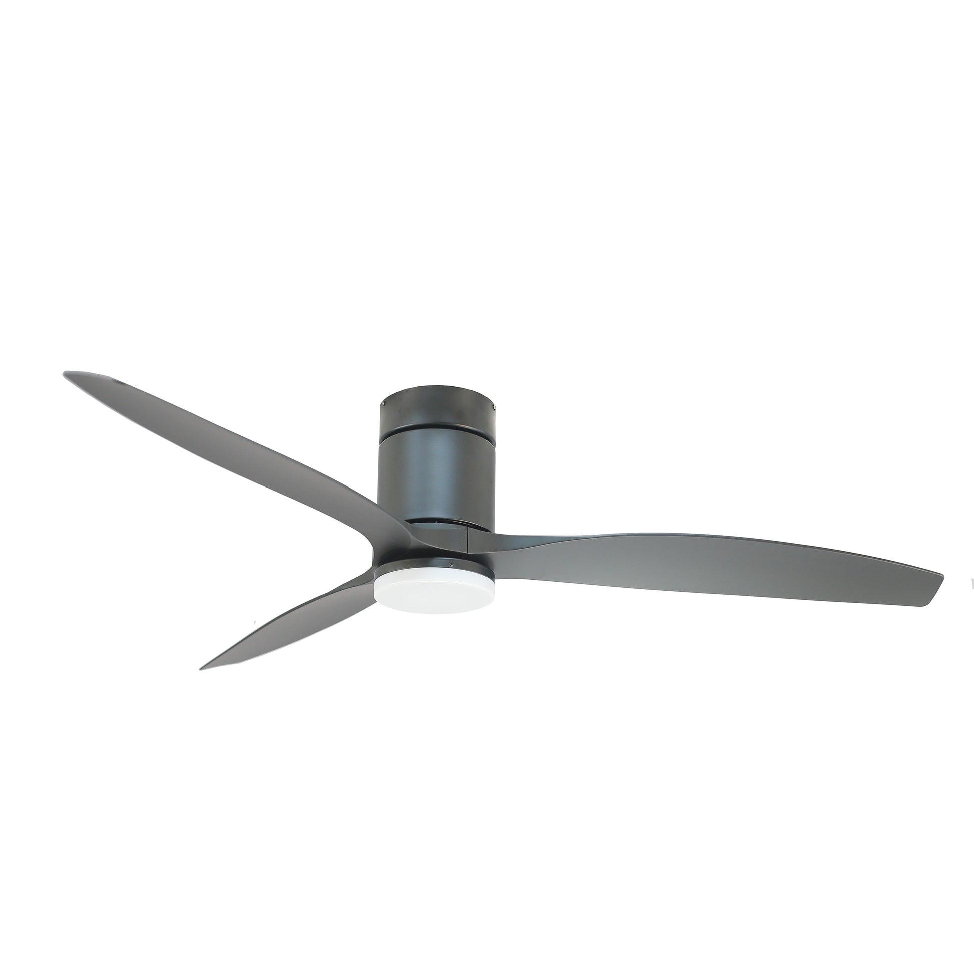 Forno Voce Tripolo 60-in Black Integrated LED Indoor Downrod or Flush Mount Smart Propeller Ceiling Fan with Light and Remote (3-Blade) CF00260-BL1