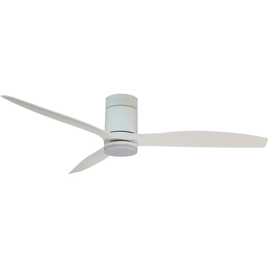 Forno Voce Tripolo 60-in White Integrated LED Indoor Downrod or Flush Mount Smart Propeller Ceiling Fan with Light and Remote (3-Blade) CF00260-WH1