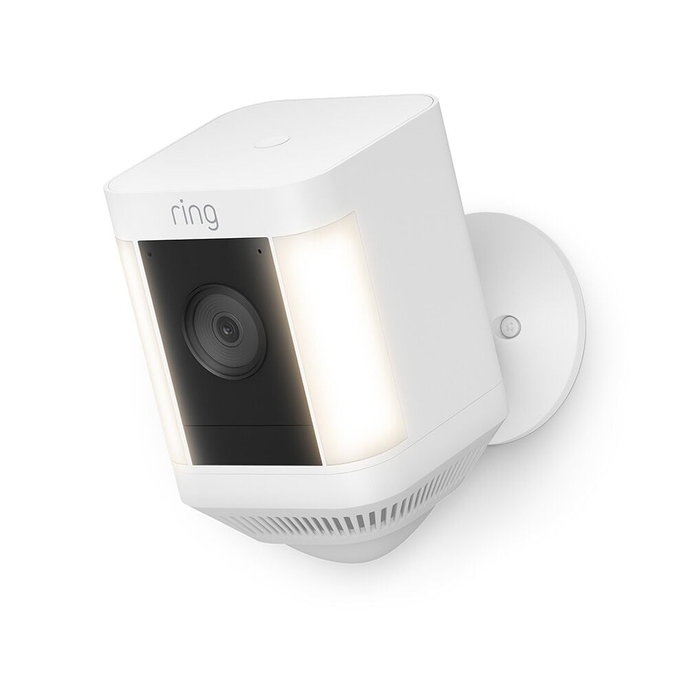 Ring Spotlight Cam Plus, Battery-operated - Smart Security Video Camera with 2 Motion-Activated LED Spotlights, 2-Way Talk, Color Night Vision, White B09JZ5BG26