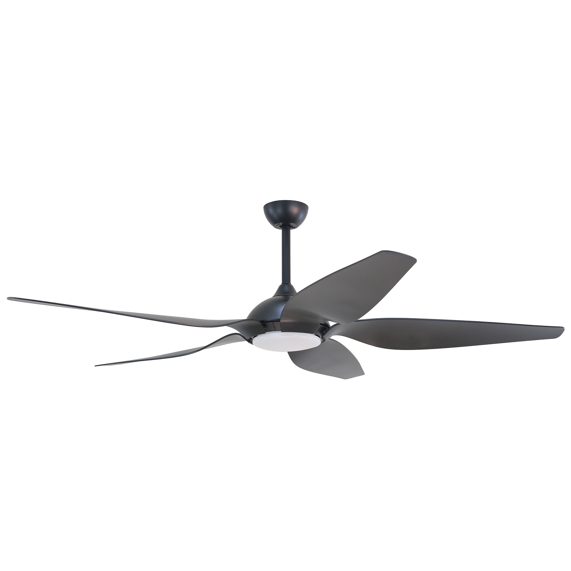 Forno Voce Fabrica 66-in Black Integrated LED Indoor Smart Propeller Ceiling Fan with Light and Remote (5-Blade) CF01566-BL1