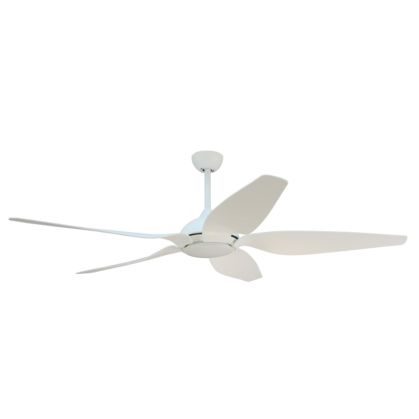 Forno Voce Fabrica 66-in White Integrated LED Indoor Smart Propeller Ceiling Fan with Light and Remote (5-Blade) CF01566-WH1