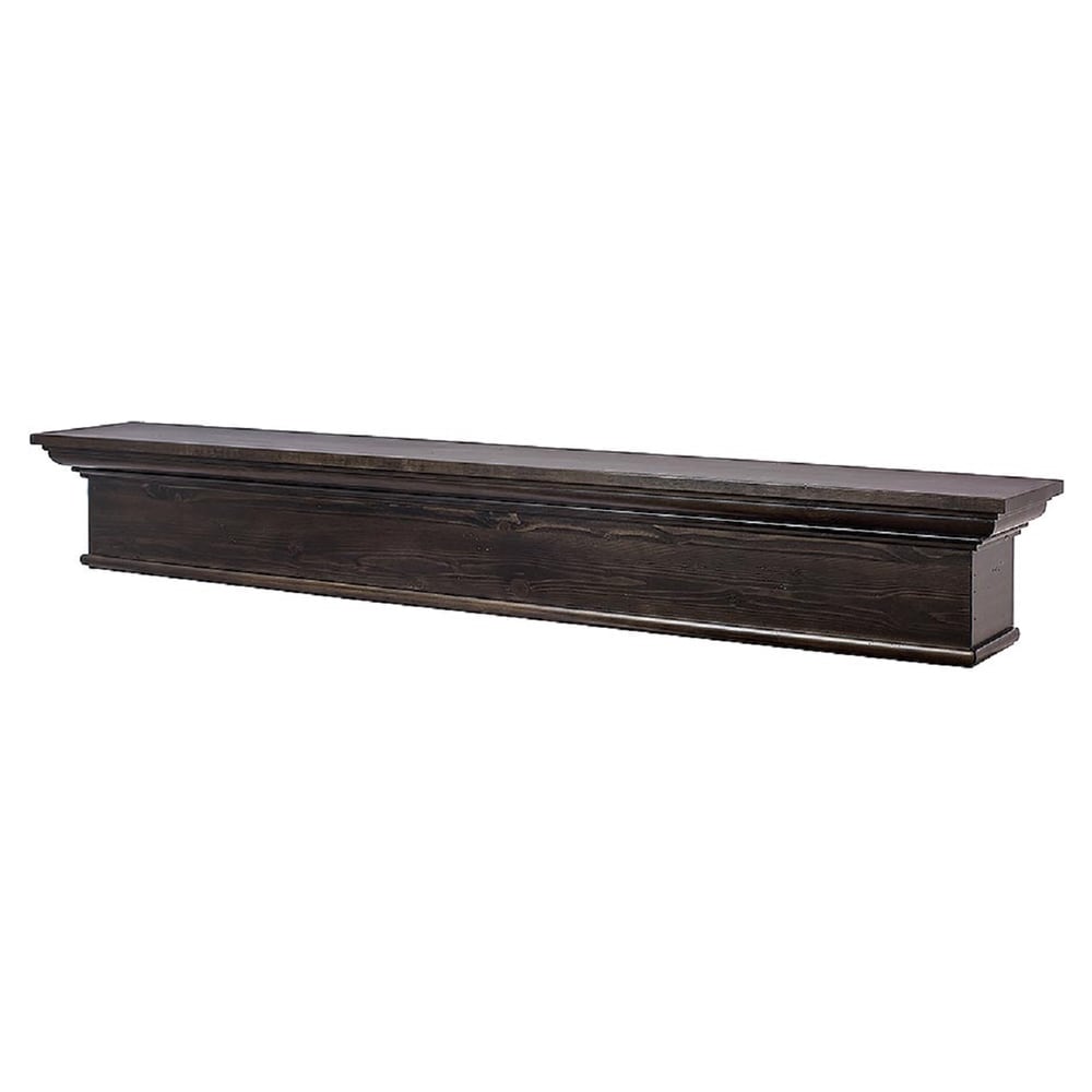 Mantels Direct 72-in W x 9-in H x 7-in D Antique Espresso Pine Hollow Traditional Fireplace Mantel BELLAMY-72-ANTQESP