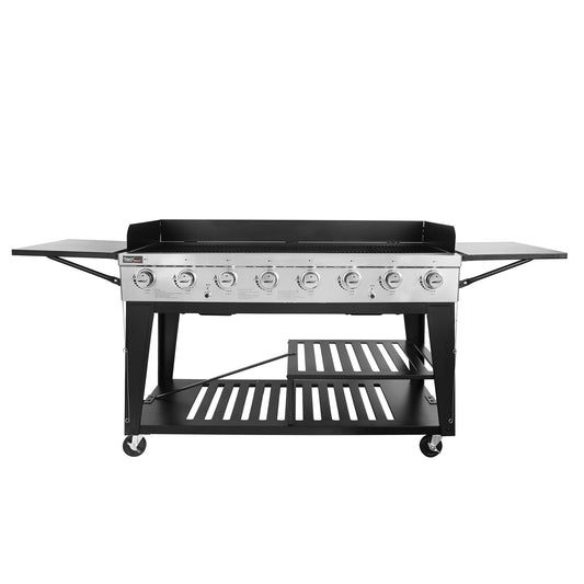 Royal Gourmet Independently Controlled Dual Systems Series Black and Silver 8-Burner Liquid Propane Gas Grill GB8001B