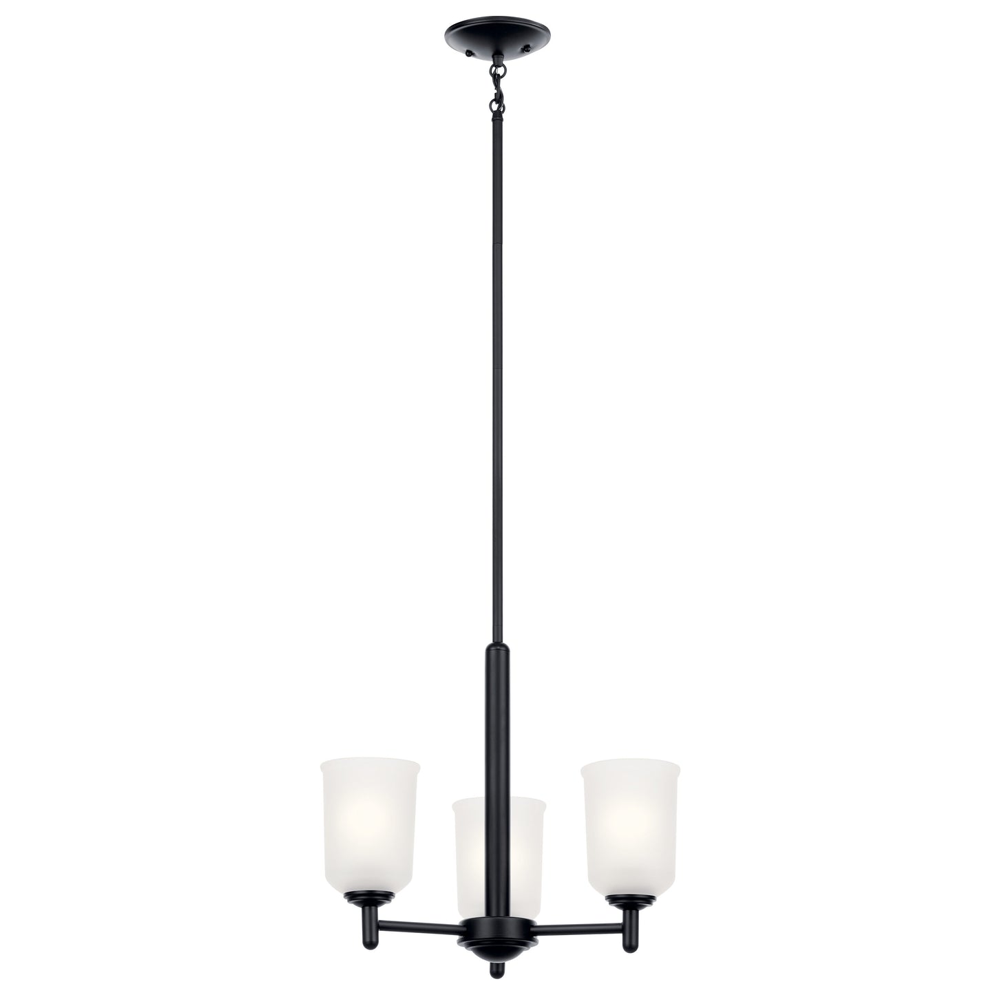 Kichler Shailene 3 -Light Black Transitional For Use in Bedrooms, Dining Rooms, Foyers, Kitchens, Living Rooms Chandelier 5271901