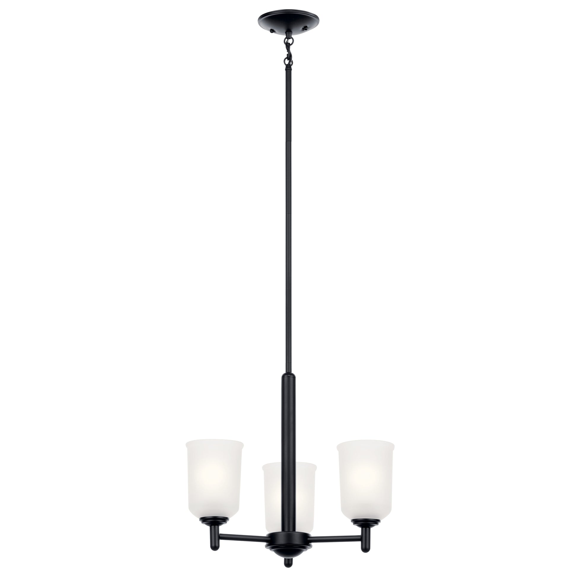 Kichler Shailene 3 -Light Black Transitional For Use in Bedrooms, Dining Rooms, Foyers, Kitchens, Living Rooms Chandelier 5271901