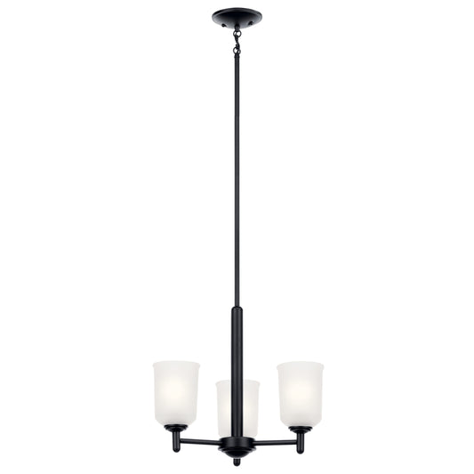 Kichler Shailene 3 -Light Black Transitional For Use in Bedrooms, Dining Rooms, Foyers, Kitchens, Living Rooms Chandelier 5271901