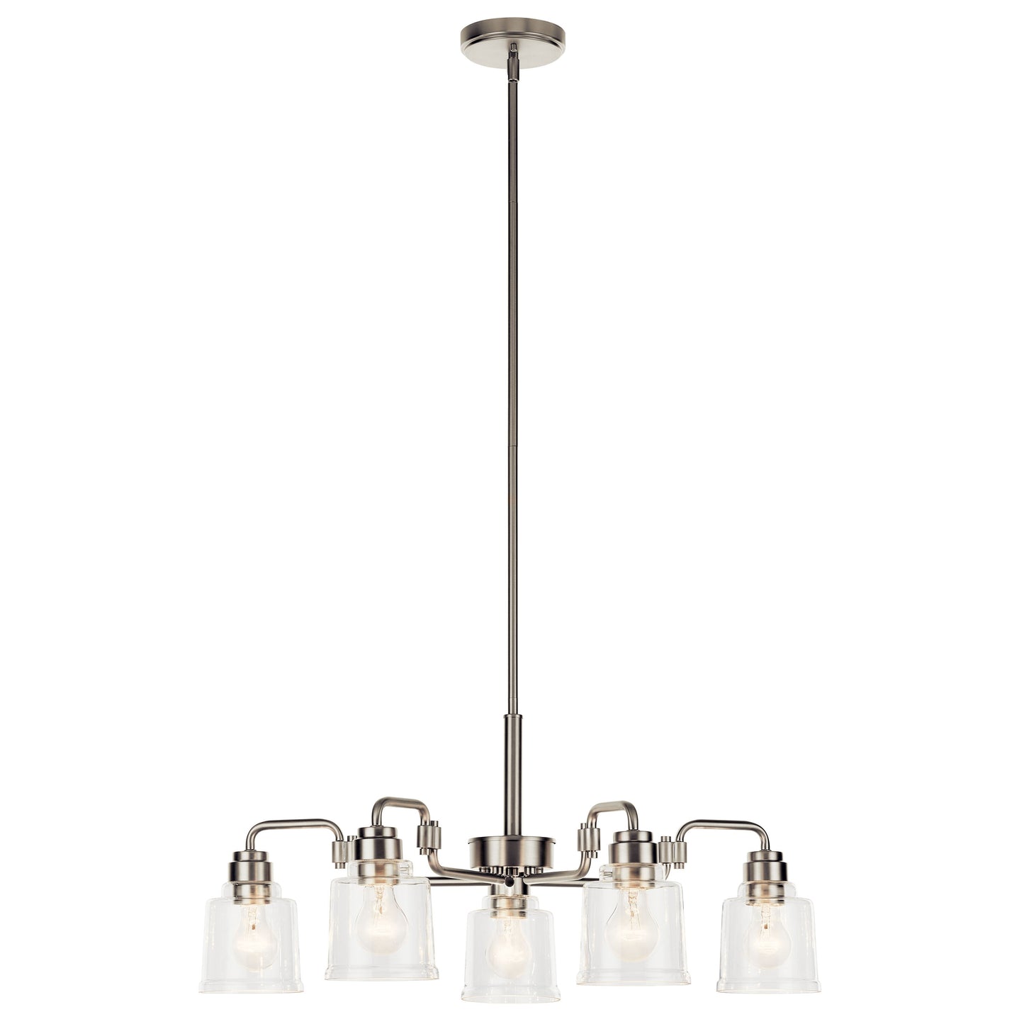 Kichler Aivian 5 -Light Brushed Nickel Vintage For Use in Bedrooms, Dining Rooms, Foyers, Kitchens, Living Rooms Chandelier 5271902