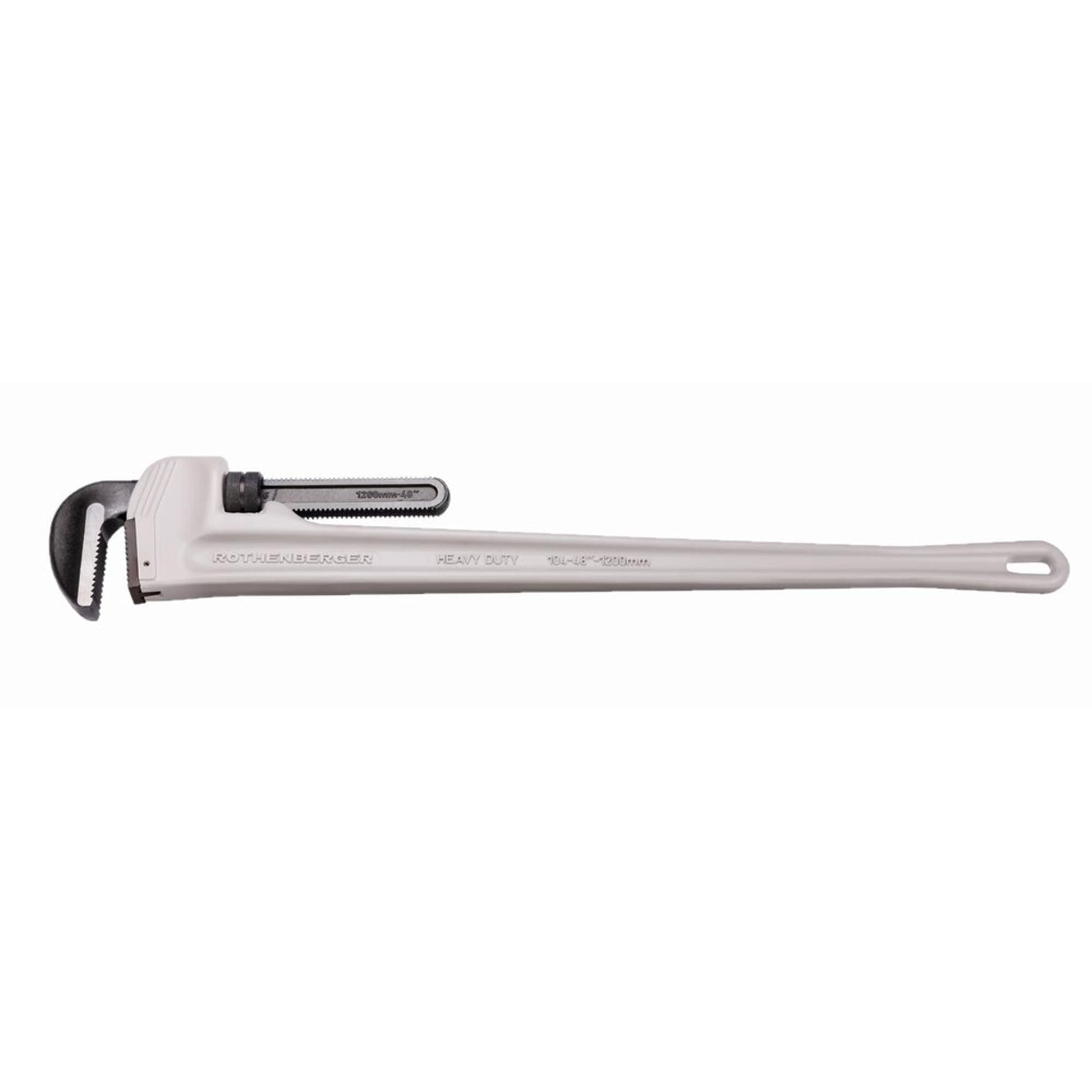 Rothenberger 48-in Aluminum Pipe Wrench, Adjustable, 0.5-6-in Pipe Diameter, Lightweight, Durable, Silver Finish 70164
