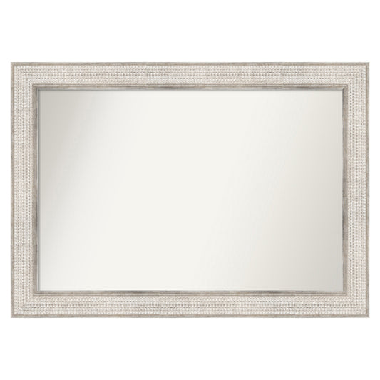 Amanti Art Trellis Silver Frame 42-Inches W x 30-Inches H Rectangle Trellis Silver Framed Vanity Mirror