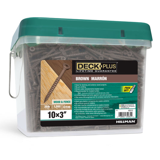 Deck Plus #10 x 3-in Wood To Wood Deck Screws (1550-Per Box) 49010