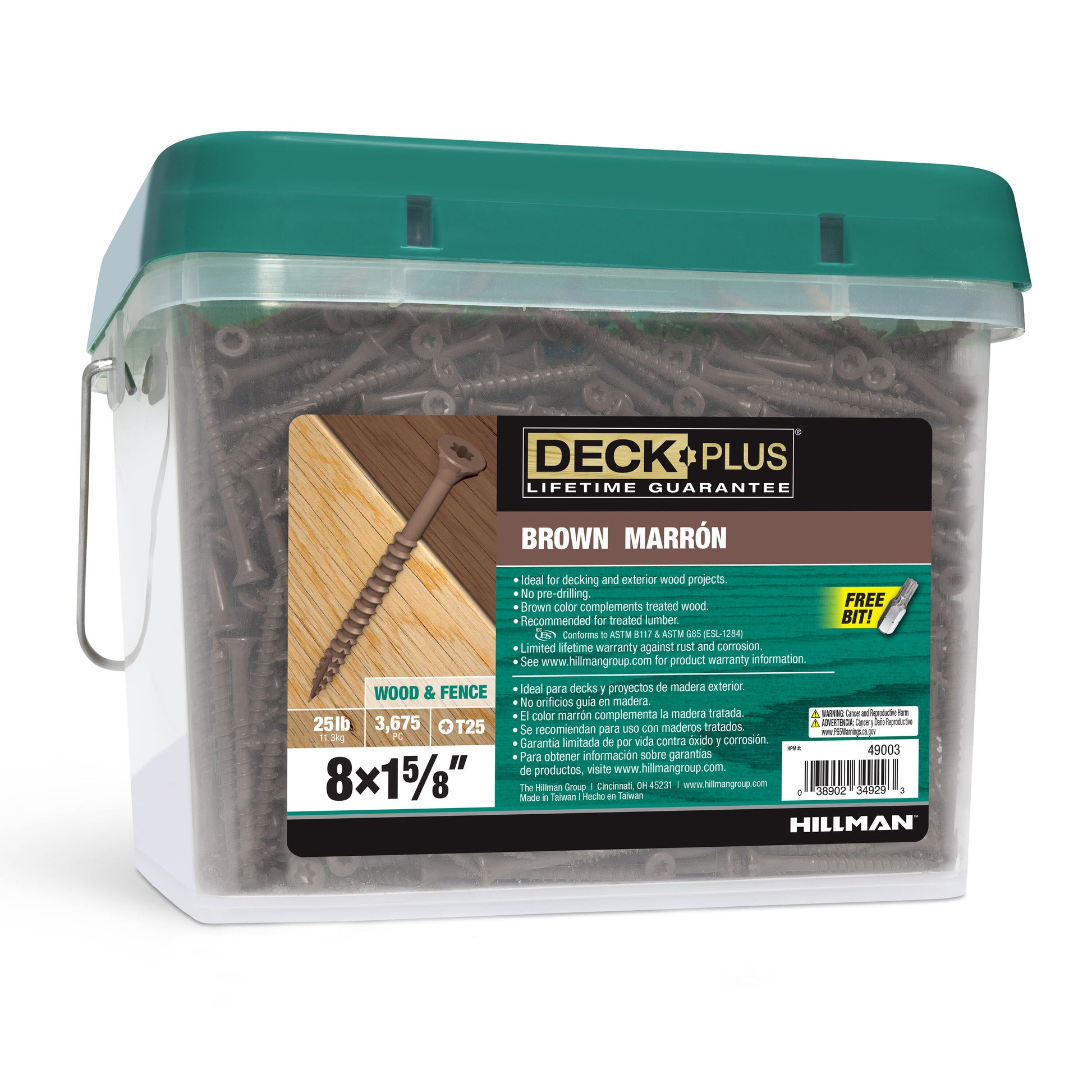 Deck Plus #8 x 1-5/8-in Wood To Wood Deck Screws (3675-Per Box) 49003