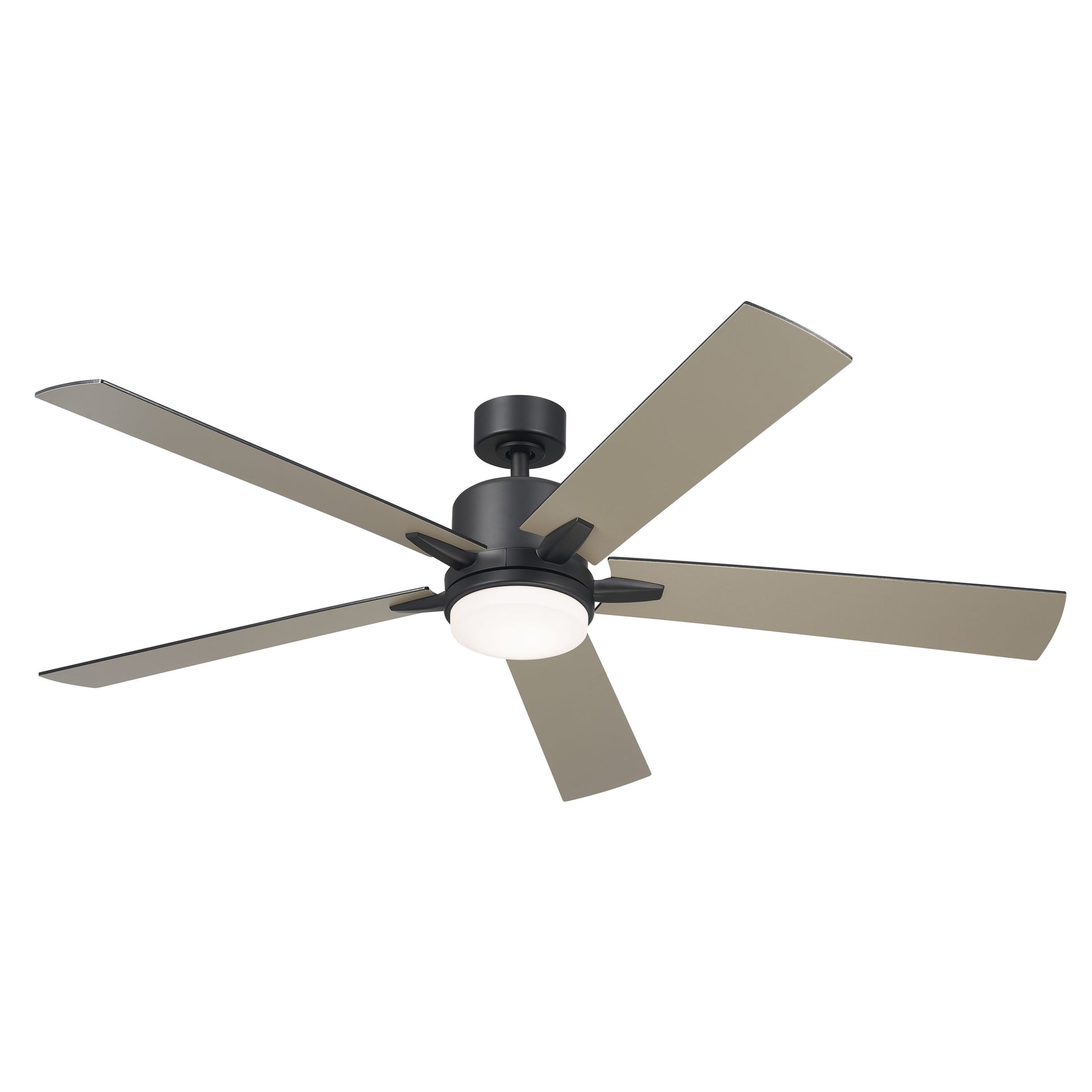 Kichler Lucian 60-in Integrated LED Satin Black with Silver Blades Ceiling Fan With Light ( 5 -Blade ) 5302516