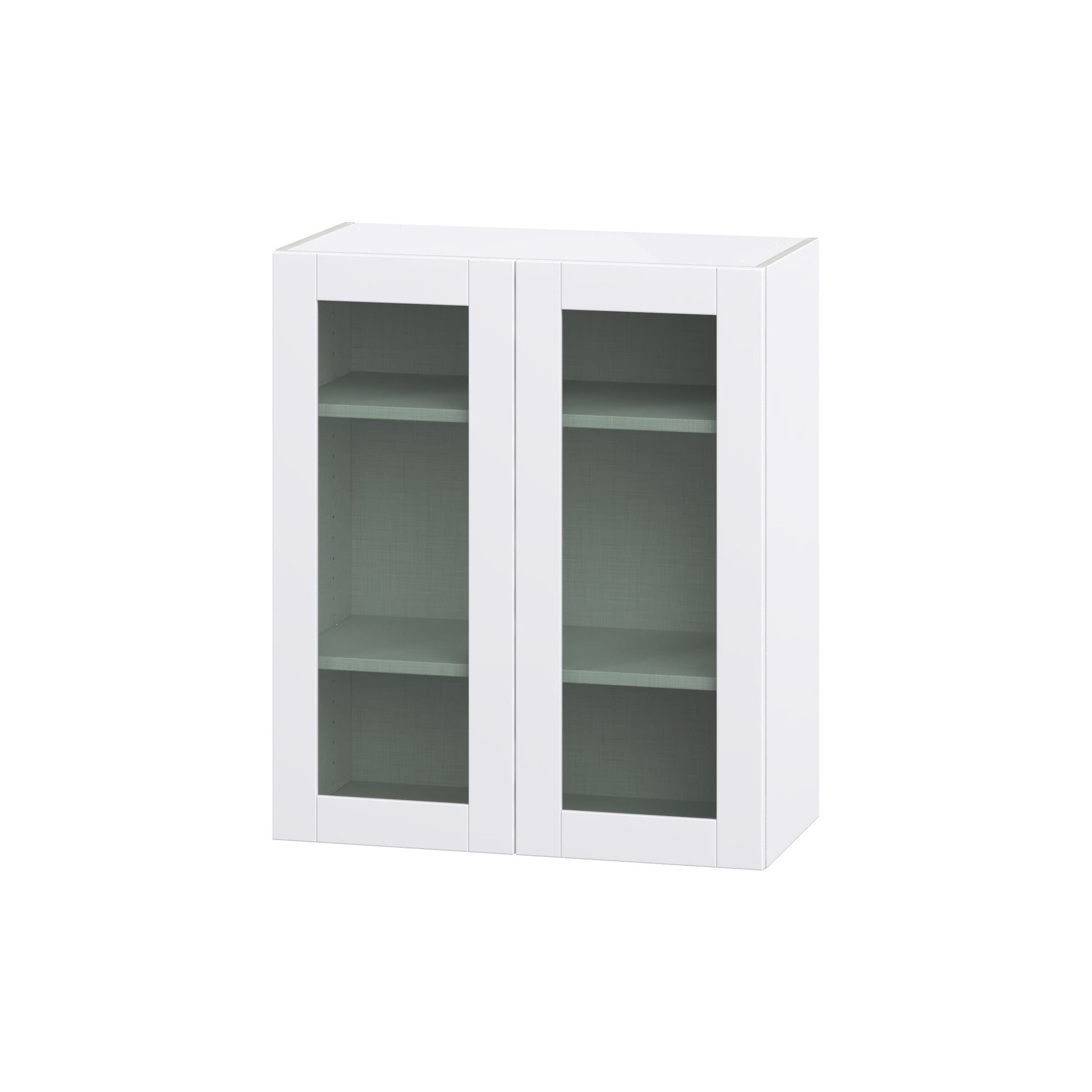 Hugo&Borg Rosemont 30-in W x 35-in H x 14-in D Glacier White Wall Fully assembled Cabinet (Glass Panel Glass)